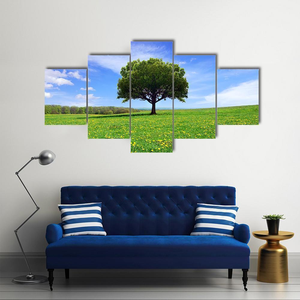 Spring Landscape Canvas Wall Art-5 Star-Gallery Wrap-62" x 32"-Tiaracle