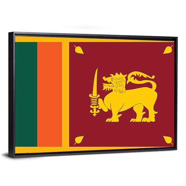 Sri Lanka Flag Canvas Wall Art-3 Horizontal-Gallery Wrap-25" x 16"-Tiaracle