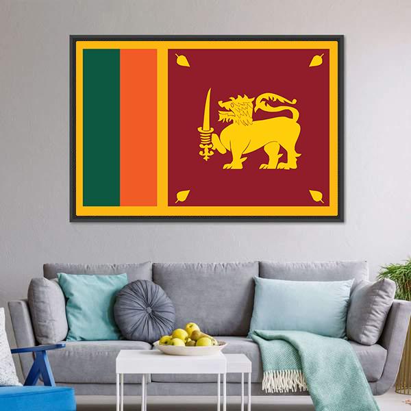 Sri Lanka Flag Canvas Wall Art-3 Horizontal-Gallery Wrap-25" x 16"-Tiaracle