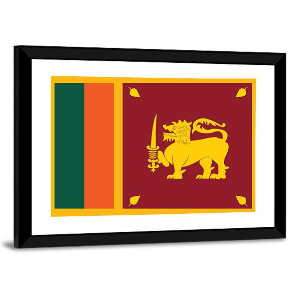 Sri Lanka Flag Canvas Wall Art-3 Horizontal-Gallery Wrap-25" x 16"-Tiaracle