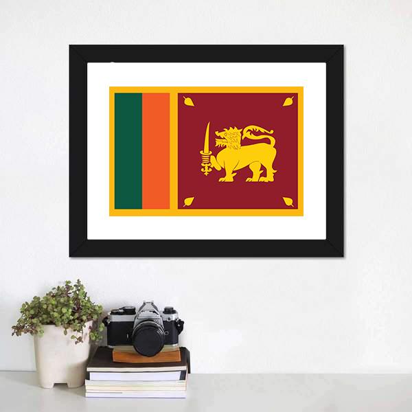 Sri Lanka Flag Canvas Wall Art-1 Piece-Framed Print-20" x 16"-Tiaracle