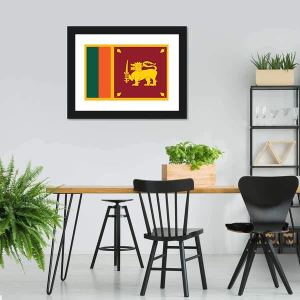 Sri Lanka Flag Canvas Wall Art-3 Horizontal-Gallery Wrap-25" x 16"-Tiaracle
