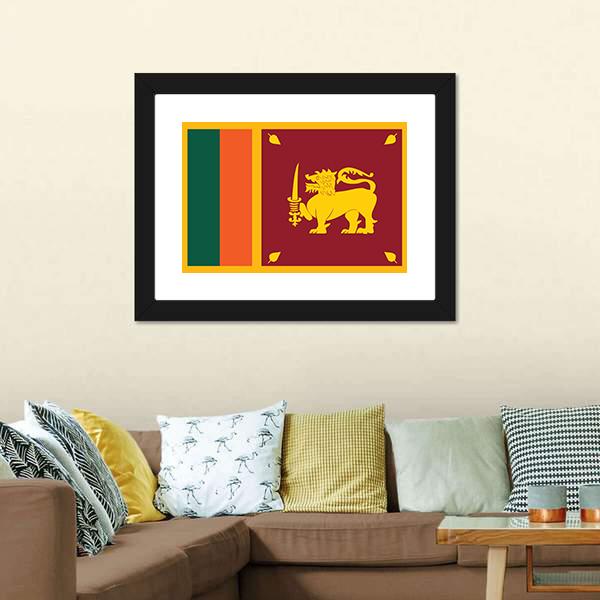Sri Lanka Flag Canvas Wall Art-3 Horizontal-Gallery Wrap-25" x 16"-Tiaracle