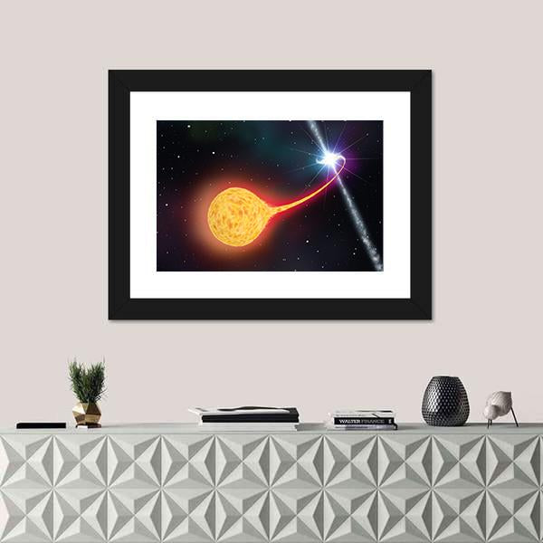 Star Absorption By A Black Hole Pulsar Canvas Wall Art-1 Piece-Framed Print-20" x 16"-Tiaracle