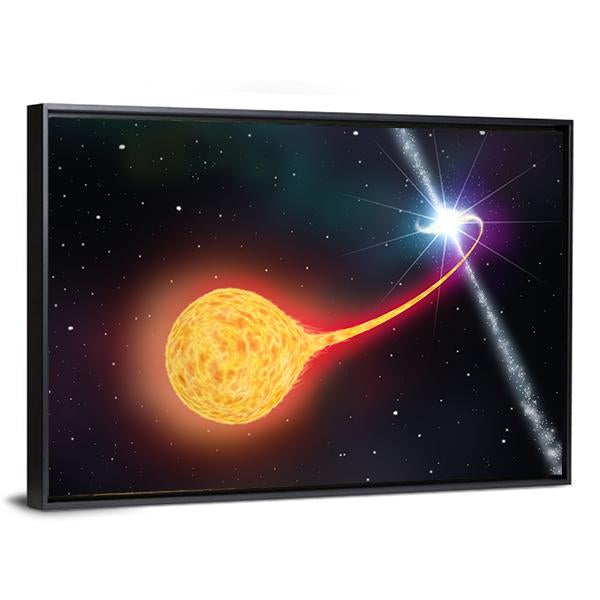 Star Absorption By A Black Hole Pulsar Canvas Wall Art-3 Horizontal-Gallery Wrap-25" x 16"-Tiaracle