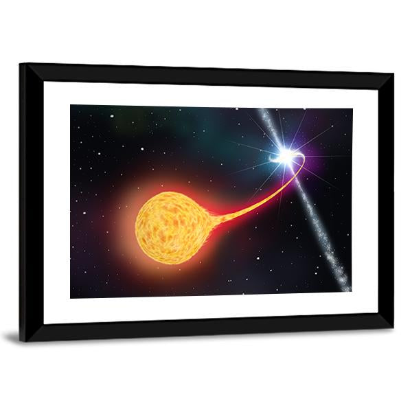 Star Absorption By A Black Hole Pulsar Canvas Wall Art-3 Horizontal-Gallery Wrap-25" x 16"-Tiaracle