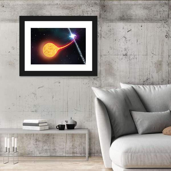 Star Absorption By A Black Hole Pulsar Canvas Wall Art-3 Horizontal-Gallery Wrap-25" x 16"-Tiaracle