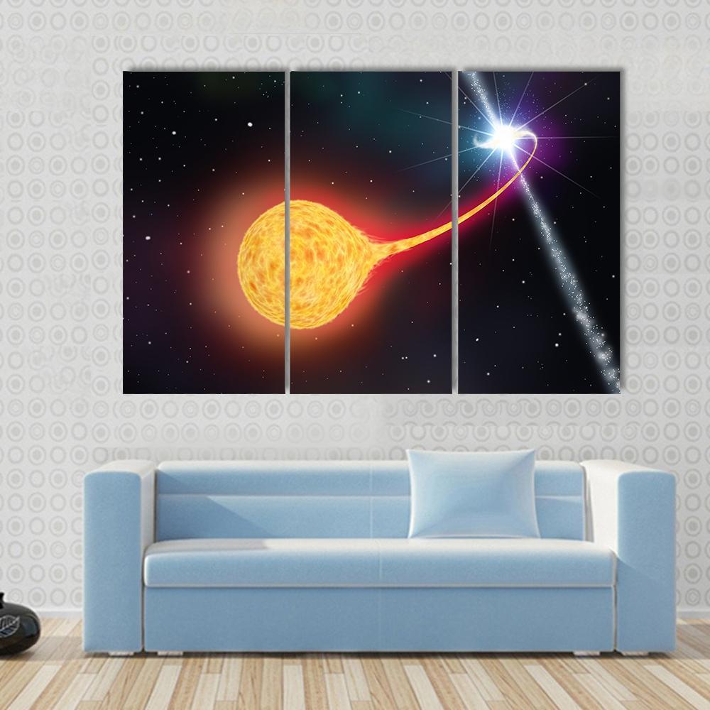 Star Absorption By A Black Hole Pulsar Canvas Wall Art-3 Horizontal-Gallery Wrap-37" x 24"-Tiaracle