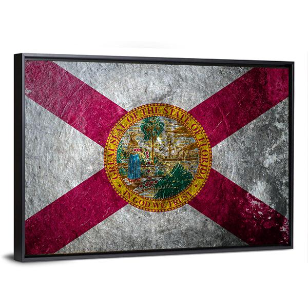State Flag Of Florida Canvas Wall Art-3 Horizontal-Gallery Wrap-25" x 16"-Tiaracle