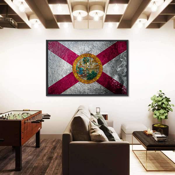 State Flag Of Florida Canvas Wall Art-3 Horizontal-Gallery Wrap-25" x 16"-Tiaracle