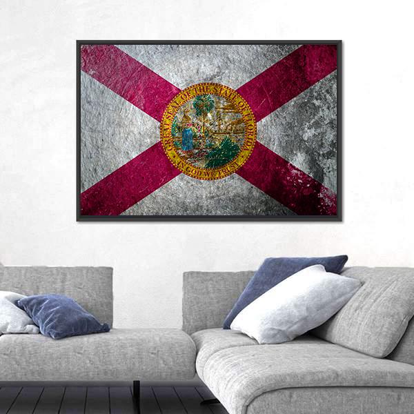 State Flag Of Florida Canvas Wall Art-3 Horizontal-Gallery Wrap-25" x 16"-Tiaracle