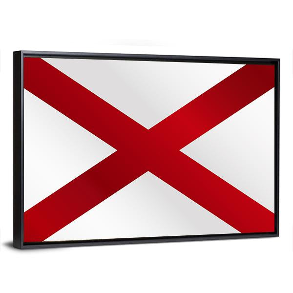 State Of Alabama Flag Canvas Wall Art-3 Horizontal-Gallery Wrap-25" x 16"-Tiaracle