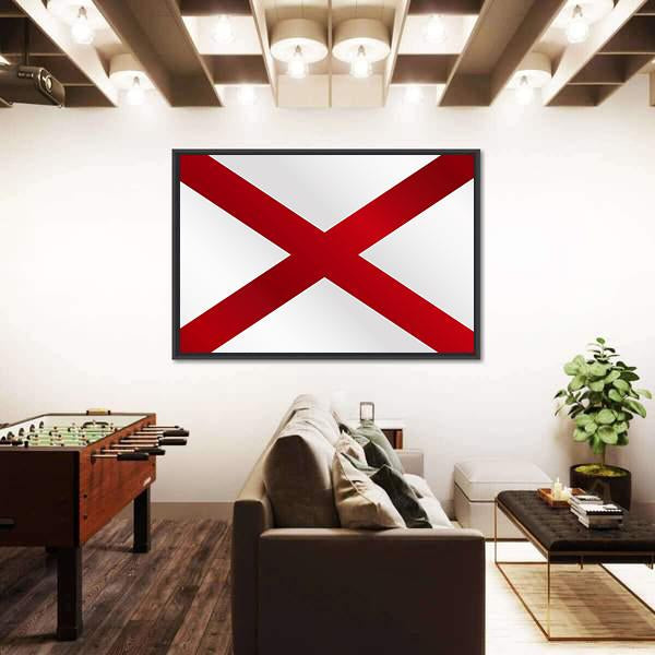 State Of Alabama Flag Canvas Wall Art-3 Horizontal-Gallery Wrap-25" x 16"-Tiaracle