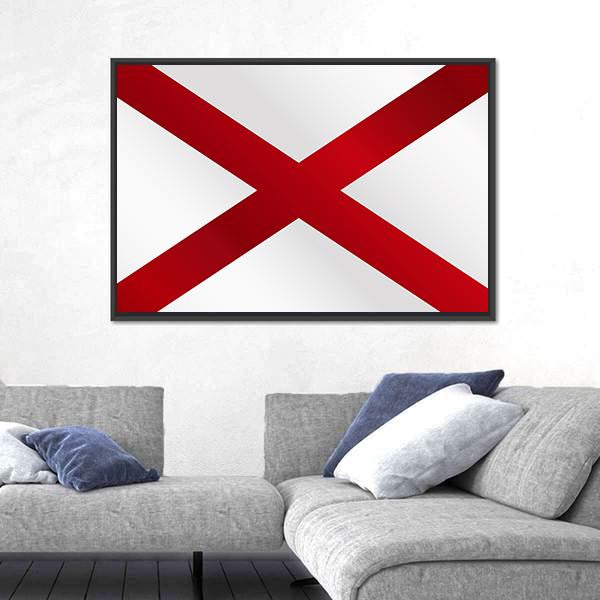 State Of Alabama Flag Canvas Wall Art-3 Horizontal-Gallery Wrap-25" x 16"-Tiaracle
