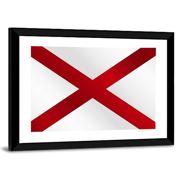 State Of Alabama Flag Canvas Wall Art-3 Horizontal-Gallery Wrap-25" x 16"-Tiaracle