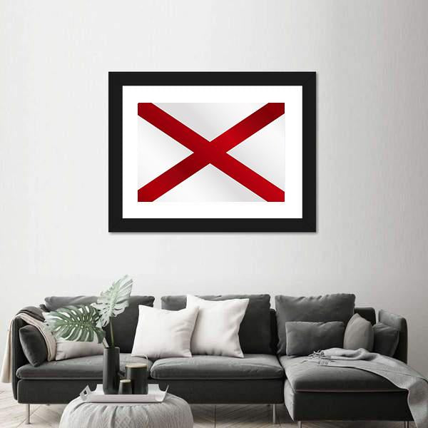 State Of Alabama Flag Canvas Wall Art-3 Horizontal-Gallery Wrap-25" x 16"-Tiaracle