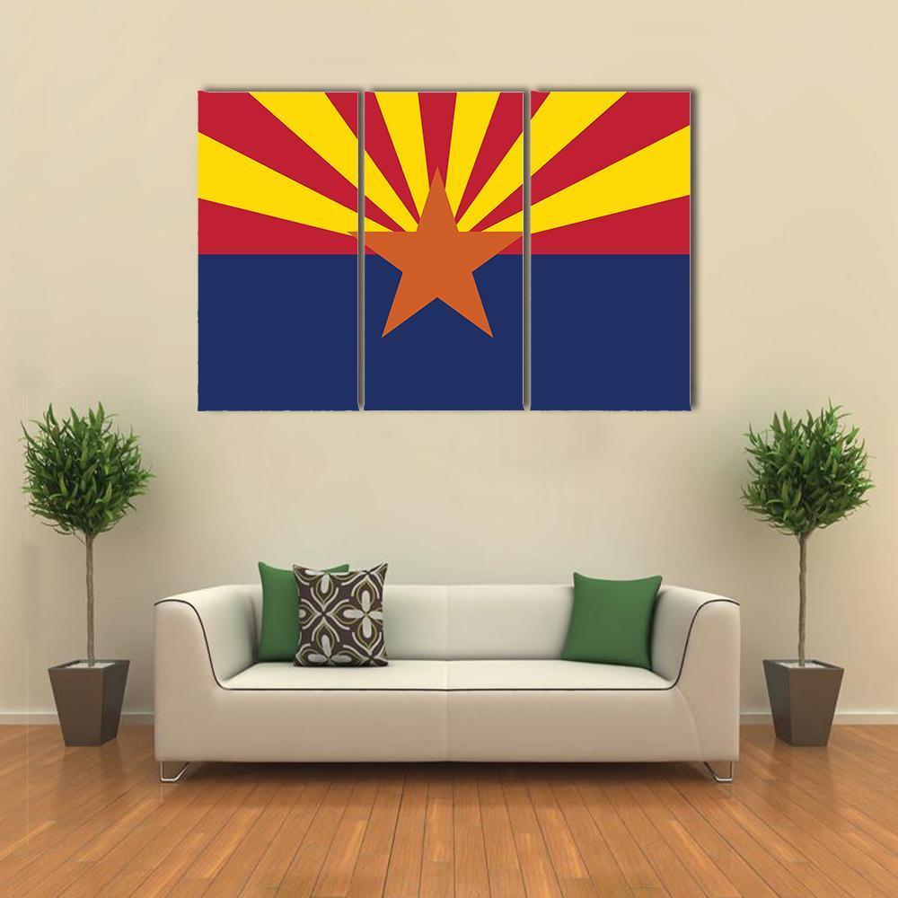 State Of Arizona Flag Canvas Wall Art-3 Horizontal-Gallery Wrap-37" x 24"-Tiaracle