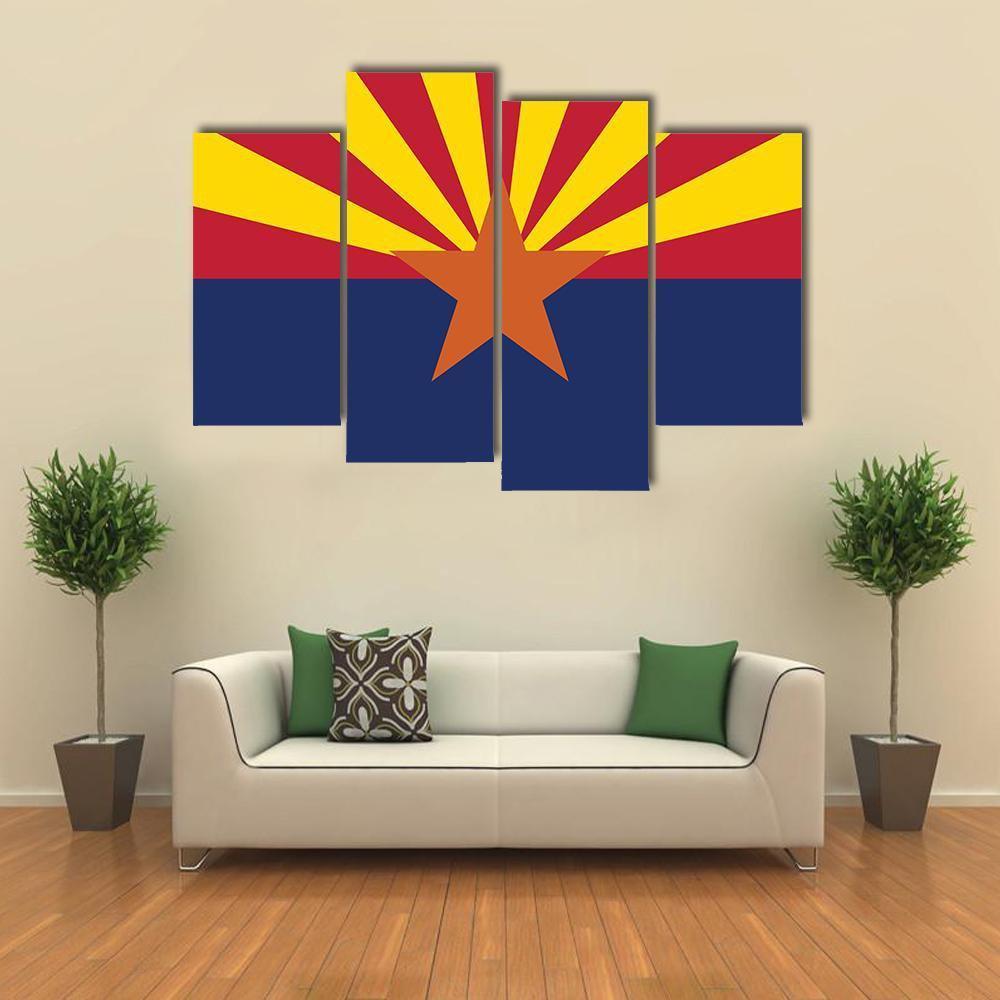 State Of Arizona Flag Canvas Wall Art-4 Pop-Gallery Wrap-50" x 32"-Tiaracle