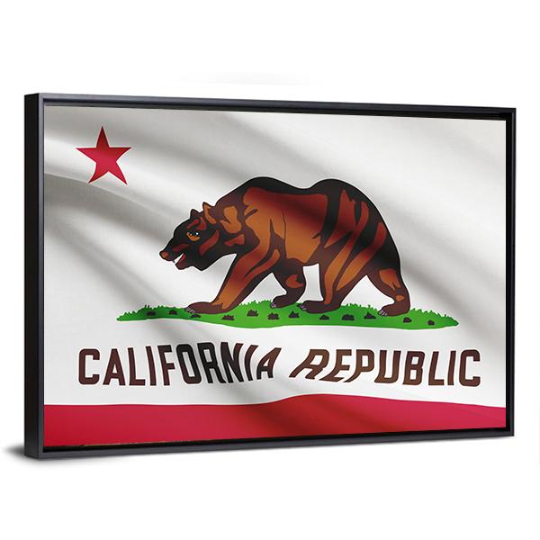 State Of California Flag Canvas Wall Art-3 Horizontal-Gallery Wrap-25" x 16"-Tiaracle