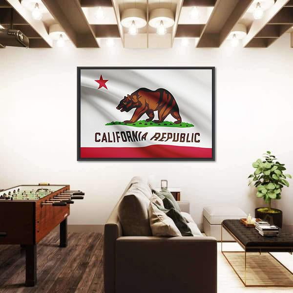State Of California Flag Canvas Wall Art-3 Horizontal-Gallery Wrap-25" x 16"-Tiaracle