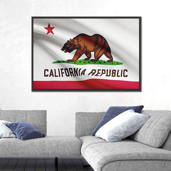 State Of California Flag Canvas Wall Art-3 Horizontal-Gallery Wrap-25" x 16"-Tiaracle