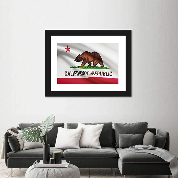 State Of California Flag Canvas Wall Art-3 Horizontal-Gallery Wrap-25" x 16"-Tiaracle