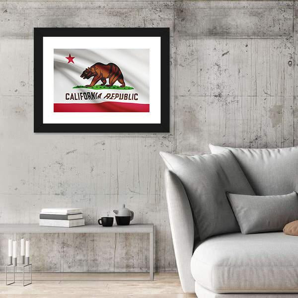 State Of California Flag Canvas Wall Art-3 Horizontal-Gallery Wrap-25" x 16"-Tiaracle