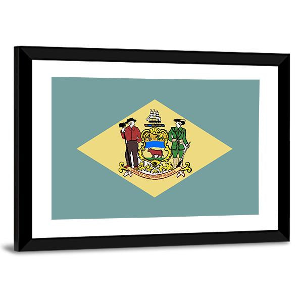 State Of Delaware Flag Canvas Wall Art-3 Horizontal-Gallery Wrap-25" x 16"-Tiaracle