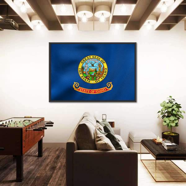 State Of Idaho Flag Canvas Wall Art-3 Horizontal-Gallery Wrap-25" x 16"-Tiaracle