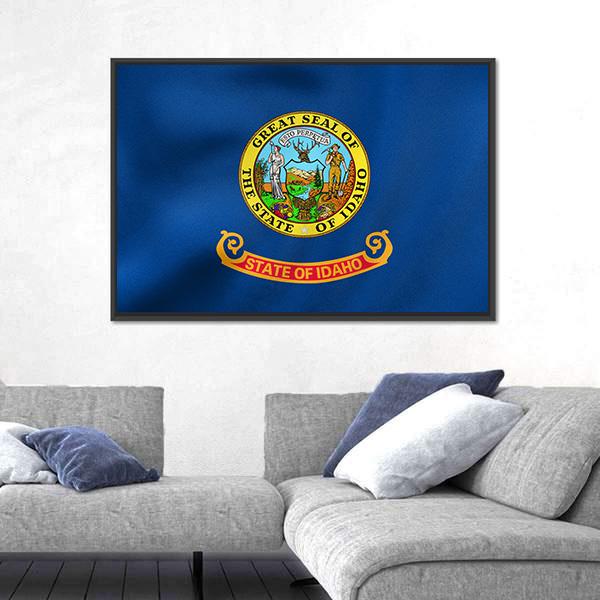 State Of Idaho Flag Canvas Wall Art-3 Horizontal-Gallery Wrap-25" x 16"-Tiaracle