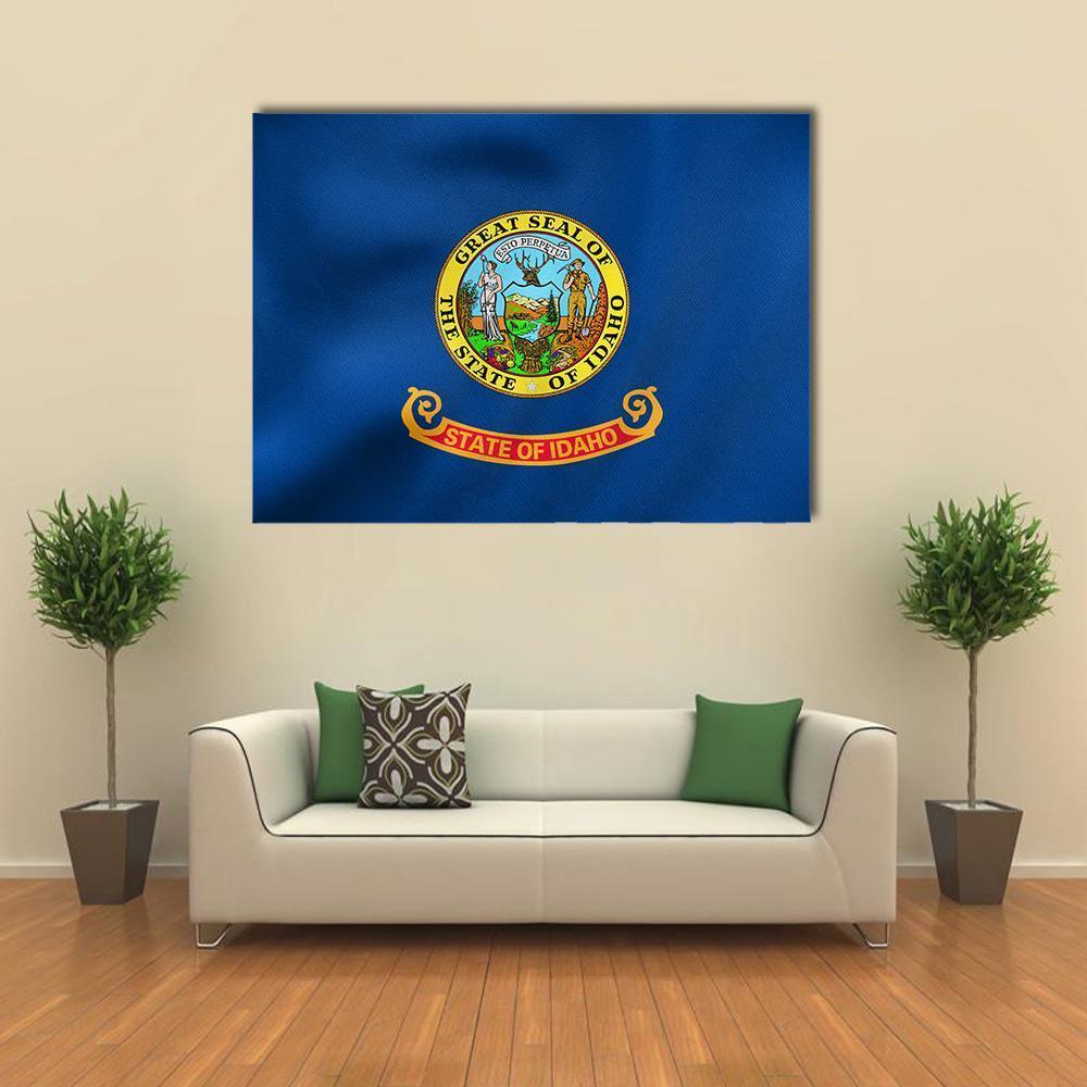 State Of Idaho Flag Canvas Wall Art-1 Piece-Gallery Wrap-48" x 32"-Tiaracle