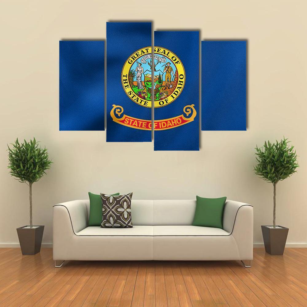 State Of Idaho Flag Canvas Wall Art-4 Pop-Gallery Wrap-50" x 32"-Tiaracle