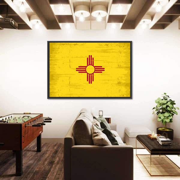 State Of New Mexico Flag Canvas Wall Art-3 Horizontal-Gallery Wrap-25" x 16"-Tiaracle