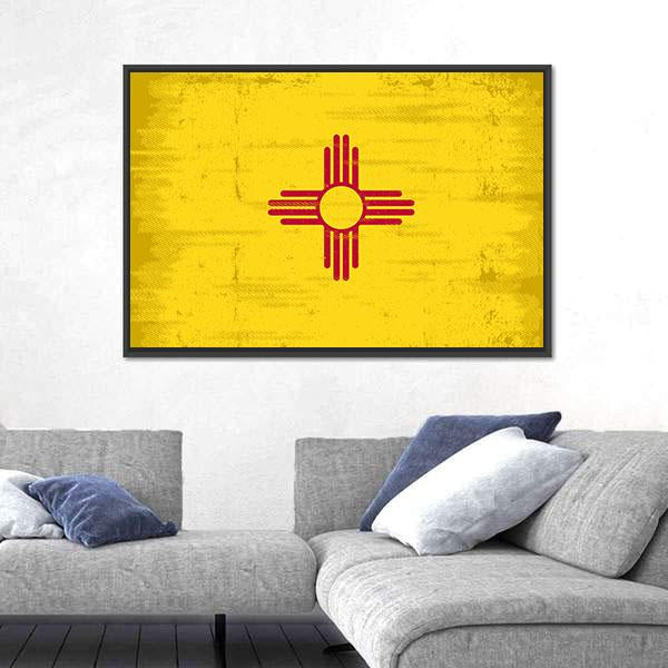 State Of New Mexico Flag Canvas Wall Art-3 Horizontal-Gallery Wrap-25" x 16"-Tiaracle