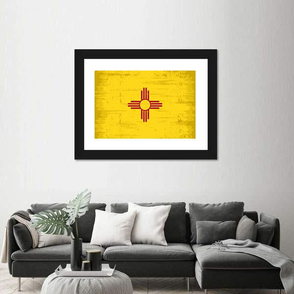 State Of New Mexico Flag Canvas Wall Art-3 Horizontal-Gallery Wrap-25" x 16"-Tiaracle