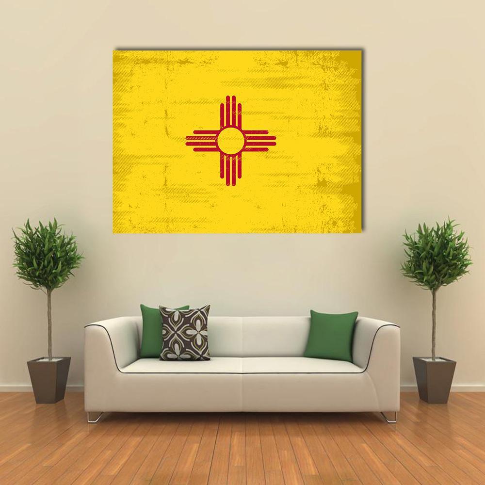 State Of New Mexico Flag Canvas Wall Art-1 Piece-Gallery Wrap-48" x 32"-Tiaracle