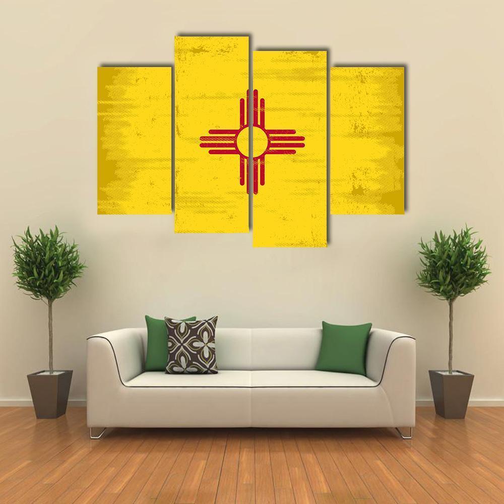 State Of New Mexico Flag Canvas Wall Art-4 Pop-Gallery Wrap-50" x 32"-Tiaracle