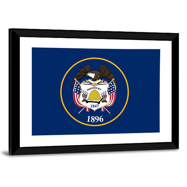 State Of Utah Flag Canvas Wall Art-3 Horizontal-Gallery Wrap-25" x 16"-Tiaracle