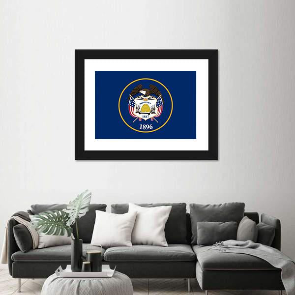 State Of Utah Flag Canvas Wall Art-3 Horizontal-Gallery Wrap-25" x 16"-Tiaracle