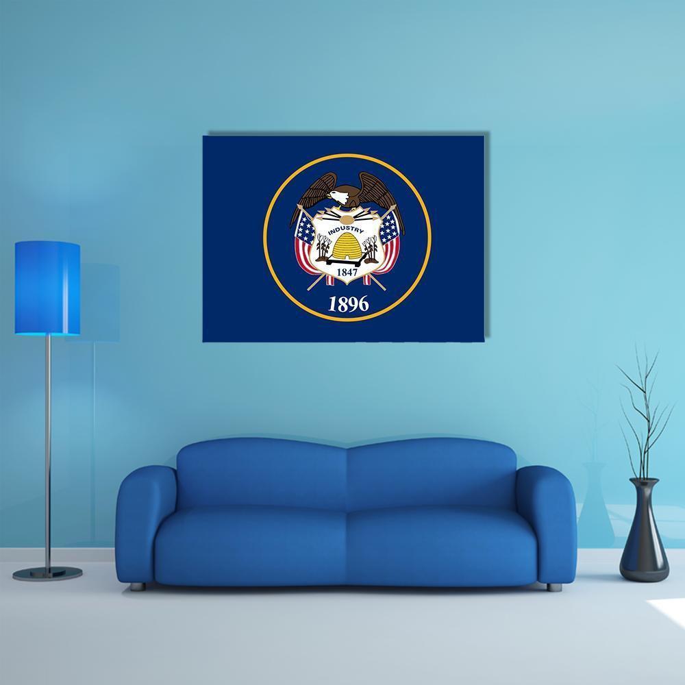 State Of Utah Flag Canvas Wall Art-1 Piece-Gallery Wrap-48" x 32"-Tiaracle