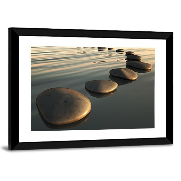 Step Stones To The Sunset Canvas Wall Art-3 Horizontal-Gallery Wrap-25" x 16"-Tiaracle