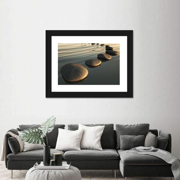 Step Stones To The Sunset Canvas Wall Art-3 Horizontal-Gallery Wrap-25" x 16"-Tiaracle