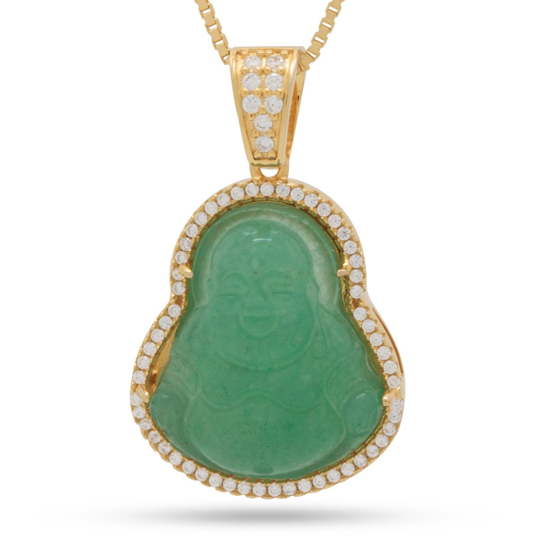 Sterling Silver Jade Content Buddha Necklace
