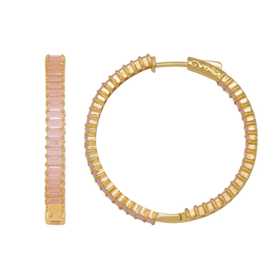 Sterling Silver Tourmaline Hoop Earrings