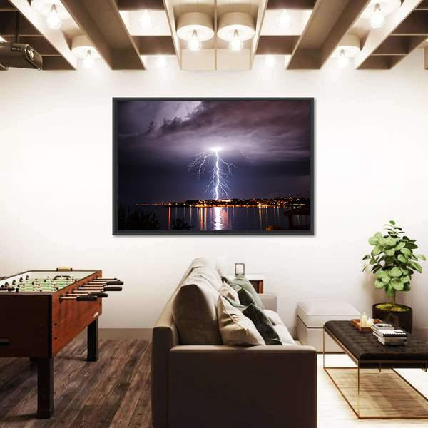 Storm On The Coast Of Adriatic Croatia Canvas Wall Art-3 Horizontal-Gallery Wrap-25" x 16"-Tiaracle