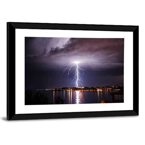 Storm On The Coast Of Adriatic Croatia Canvas Wall Art-3 Horizontal-Gallery Wrap-25" x 16"-Tiaracle