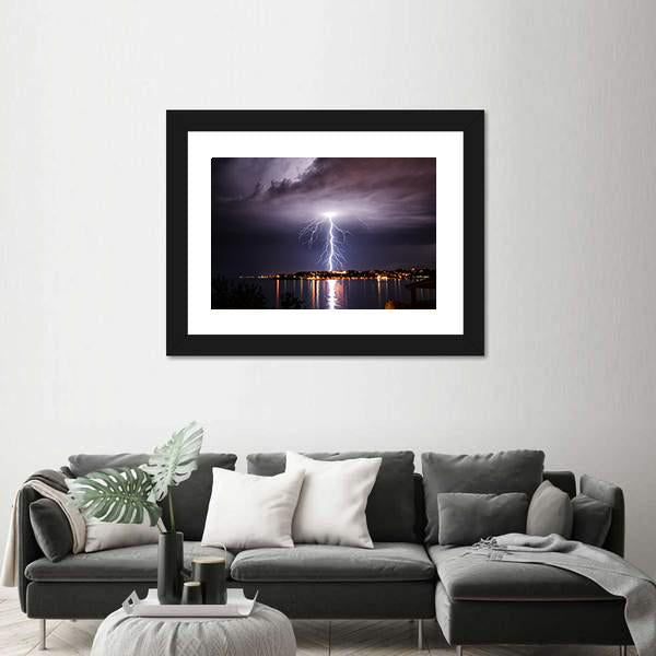 Storm On The Coast Of Adriatic Croatia Canvas Wall Art-3 Horizontal-Gallery Wrap-25" x 16"-Tiaracle