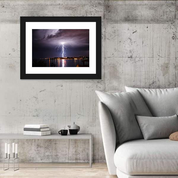 Storm On The Coast Of Adriatic Croatia Canvas Wall Art-3 Horizontal-Gallery Wrap-25" x 16"-Tiaracle