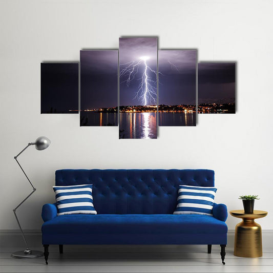 Storm On The Coast Of Adriatic Croatia Canvas Wall Art-5 Star-Gallery Wrap-62" x 32"-Tiaracle