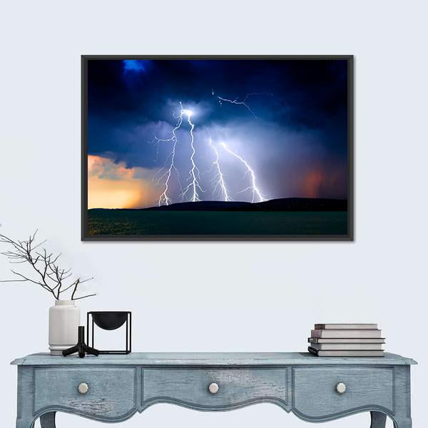 Storm Over The Lake Balaton Canvas Wall Art-1 Piece-Floating Frame-24" x 16"-Tiaracle